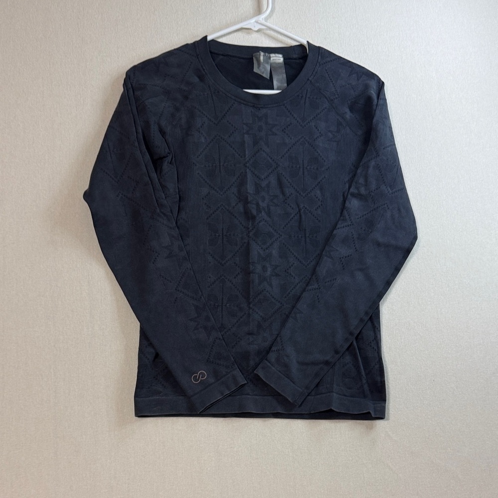 CALIA by Carrie Underwood Black Long-Sleeve Textured Crew